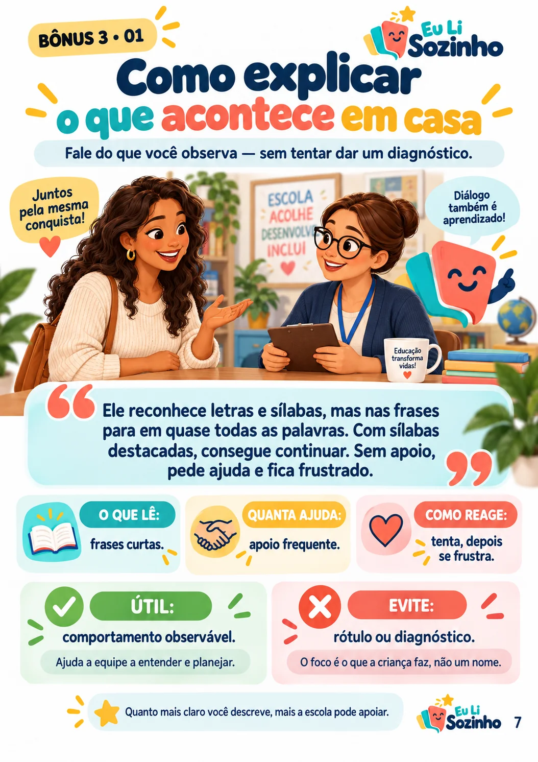 Capa do bônus Conversa com a Escola